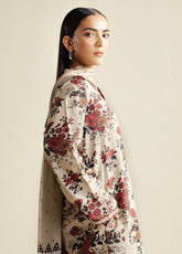 Coco Prints By Zara Shahjahan Printed Cotton Satin 3 Piece Unstitched Suit CZS25PD4 D-4B ASTER